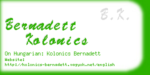 bernadett kolonics business card